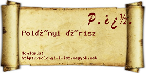 Polónyi Írisz névjegykártya